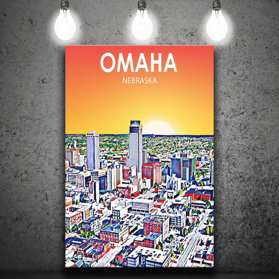 Omaha NE Art ,City Art Print, Large Canvas, Canvas Print Wall Art Home Decor