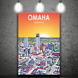 Omaha NE Art ,City Art Print, Large Canvas, Canvas Print Wall Art Home Decor
