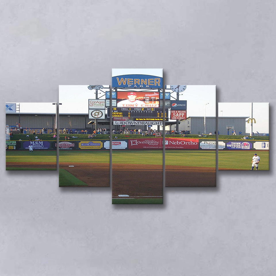 Omaha Storm Chasers Wall Art Werner Park Stadium Canvas Prints,Multi Panels,Sport Stadium Art Prints, Fan Gift