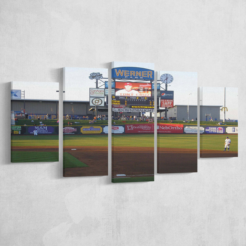 Omaha Storm Chasers Wall Art Werner Park Stadium Canvas Prints,Multi Panels,Sport Stadium Art Prints, Fan Gift