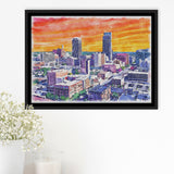 Omaha Watercolor Omaha Nebraska, Sport Art Prints Fan Gift, Framed Canvas Prints Wall Art Decor