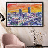 Omaha Watercolor Omaha Nebraska, Sport Art Prints Fan Gift, Framed Canvas Prints Wall Art Decor