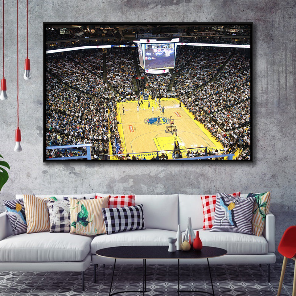 Oracle Arena Wall Art Golden State Warriors Stadium Framed Canvas Prints,Sport Stadium Art Prints, Fan Gift