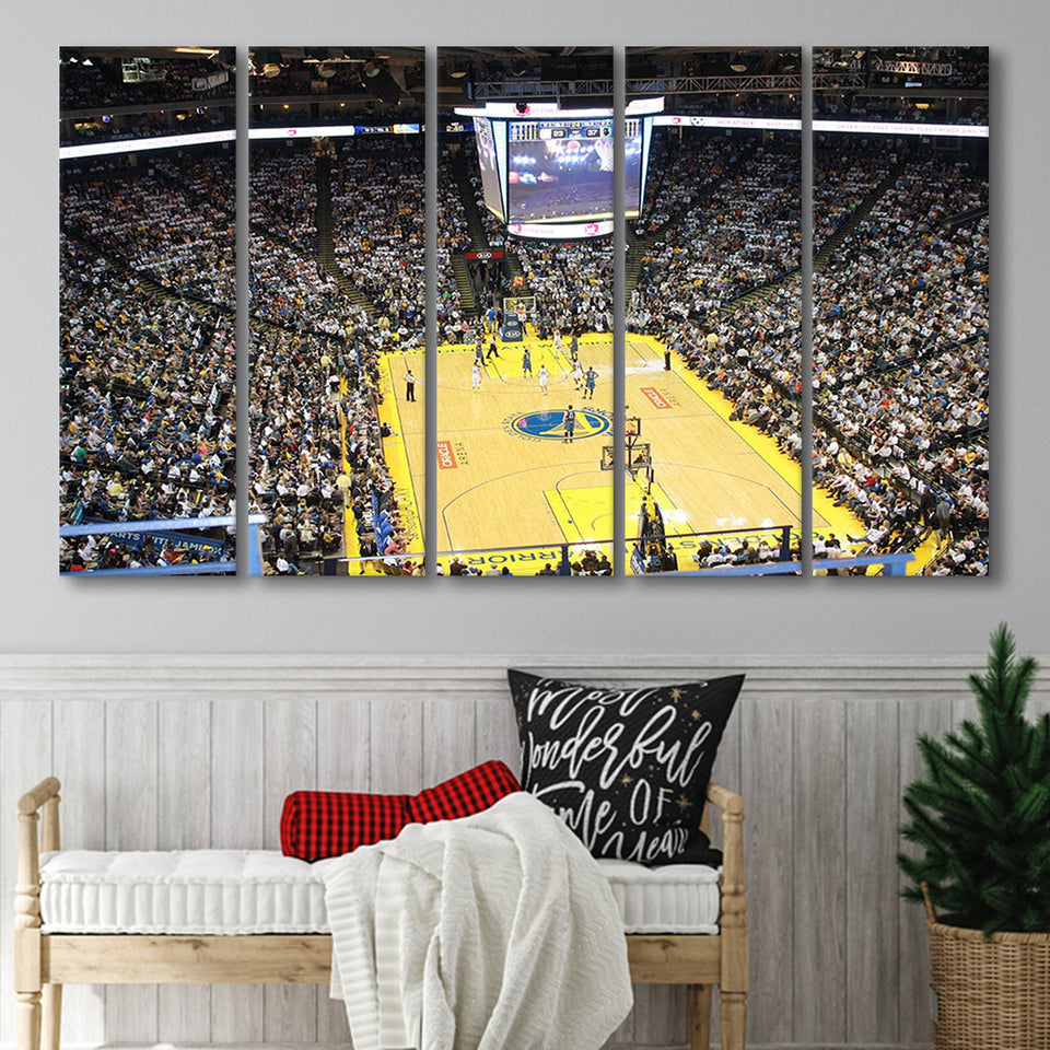 Oracle Arena Wall Art Golden State Warriors Stadium Canvas Prints,Multi Panels B,Sport Stadium Art Prints, Fan Gift
