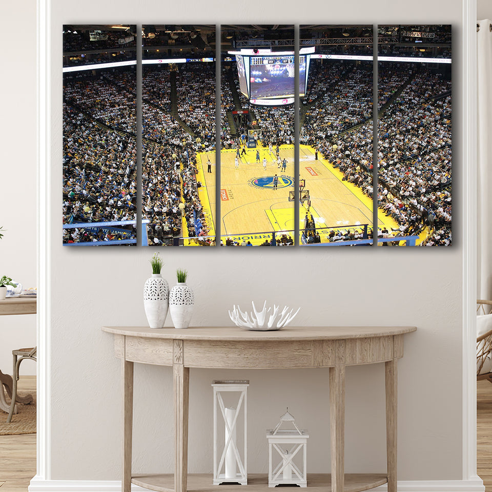 Oracle Arena Wall Art Golden State Warriors Stadium Canvas Prints,Multi Panels B,Sport Stadium Art Prints, Fan Gift
