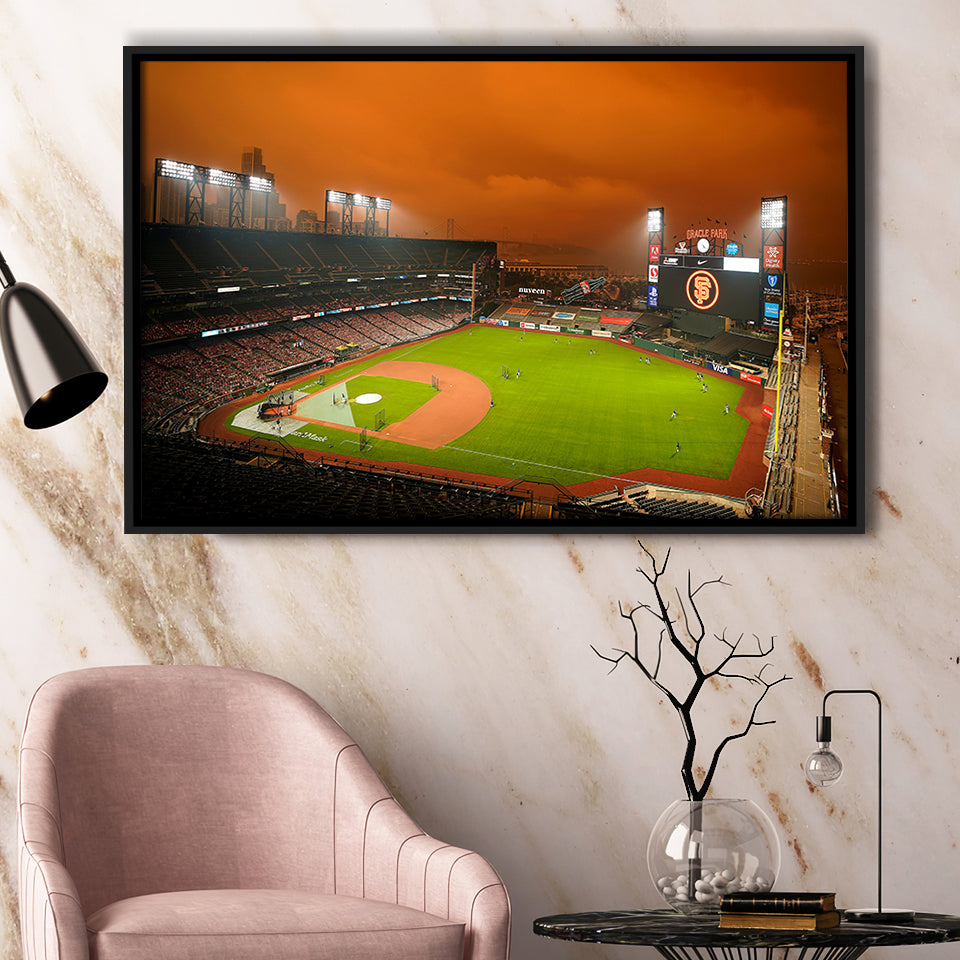 Oracle Park California, Stadium Canvas, Sport Art, Gift for him, Framed Canvas Prints Wall Art Decor, Framed Picture