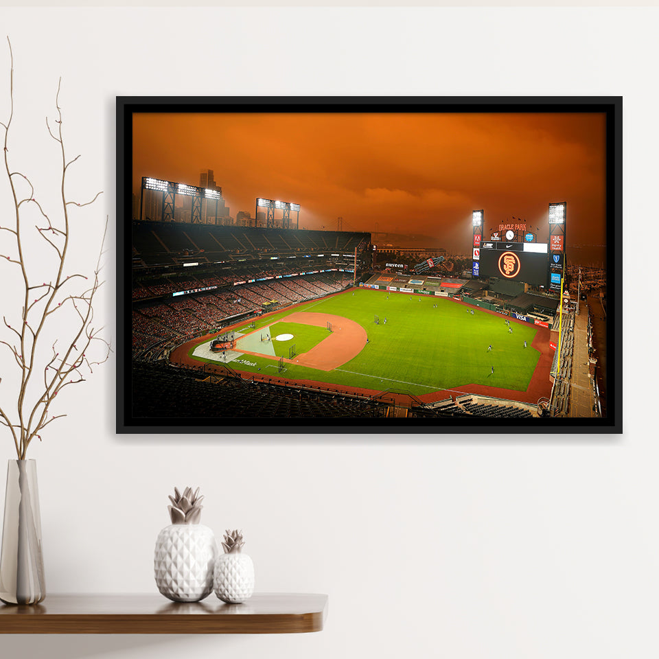 Oracle Park California, Stadium Canvas, Sport Art, Gift for him, Framed Canvas Prints Wall Art Decor, Framed Picture