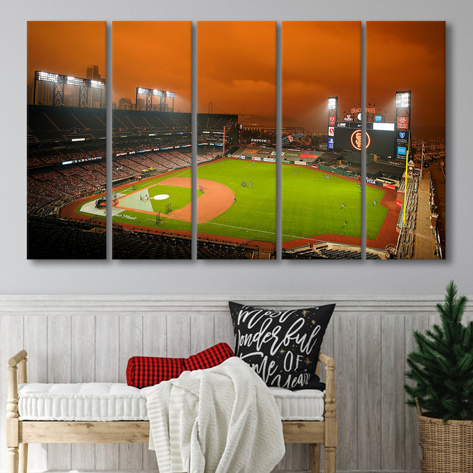 Oracle Park California, Stadium Canvas, Sport Art, Gift for him, Multi Panels B, Canvas Prints Wall Art Decor