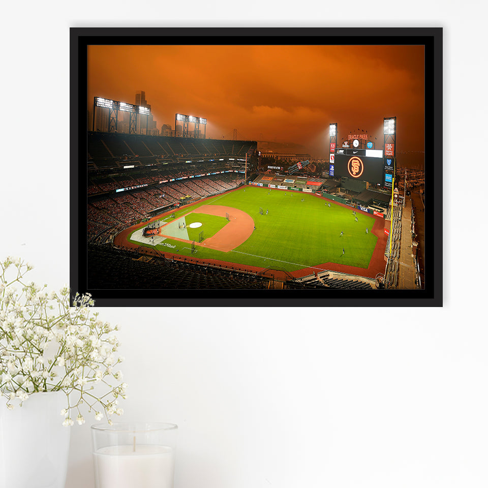 Oracle Park California, Stadium Canvas, Sport Art, Gift for him, Framed Canvas Prints Wall Art Decor, Framed Picture