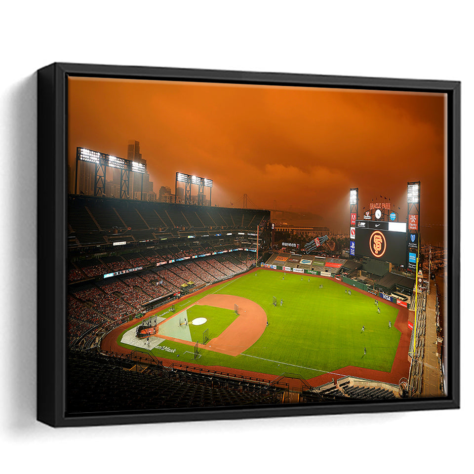 Oracle Park California, Stadium Canvas, Sport Art, Gift for him, Framed Canvas Prints Wall Art Decor, Framed Picture