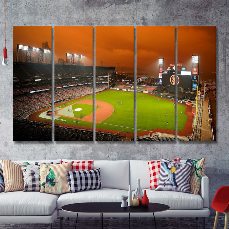 Oracle Park California 5 Pieces B Canvas Prints Wall Art - Painting Canvas, Multi Panels,5 Panel, Wall Decor