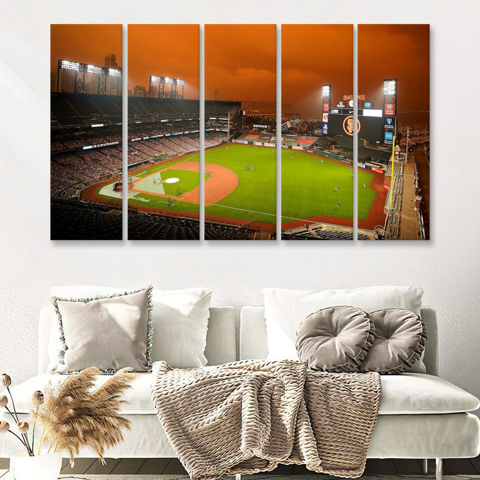 Oracle Park California 5 Pieces B Canvas Prints Wall Art - Painting Canvas, Multi Panels,5 Panel, Wall Decor
