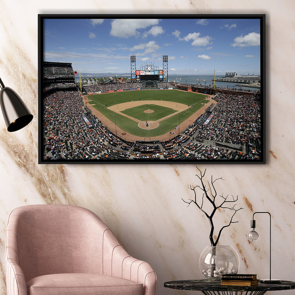 Oracle Park Formerly art Park, Stadium Canvas, Sport Art, Gift for him, Framed Canvas Prints Wall Art Decor, Framed Picture