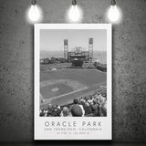 Oracle Park San Francisco Giants Baseball Lovers Black And White Art Canvas Prints Wall Art Home Decor