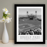 Oracle Park San Francisco Giants Baseball Lovers Black And White Art Framed Art Prints Wall Art Decor, Framed Picture