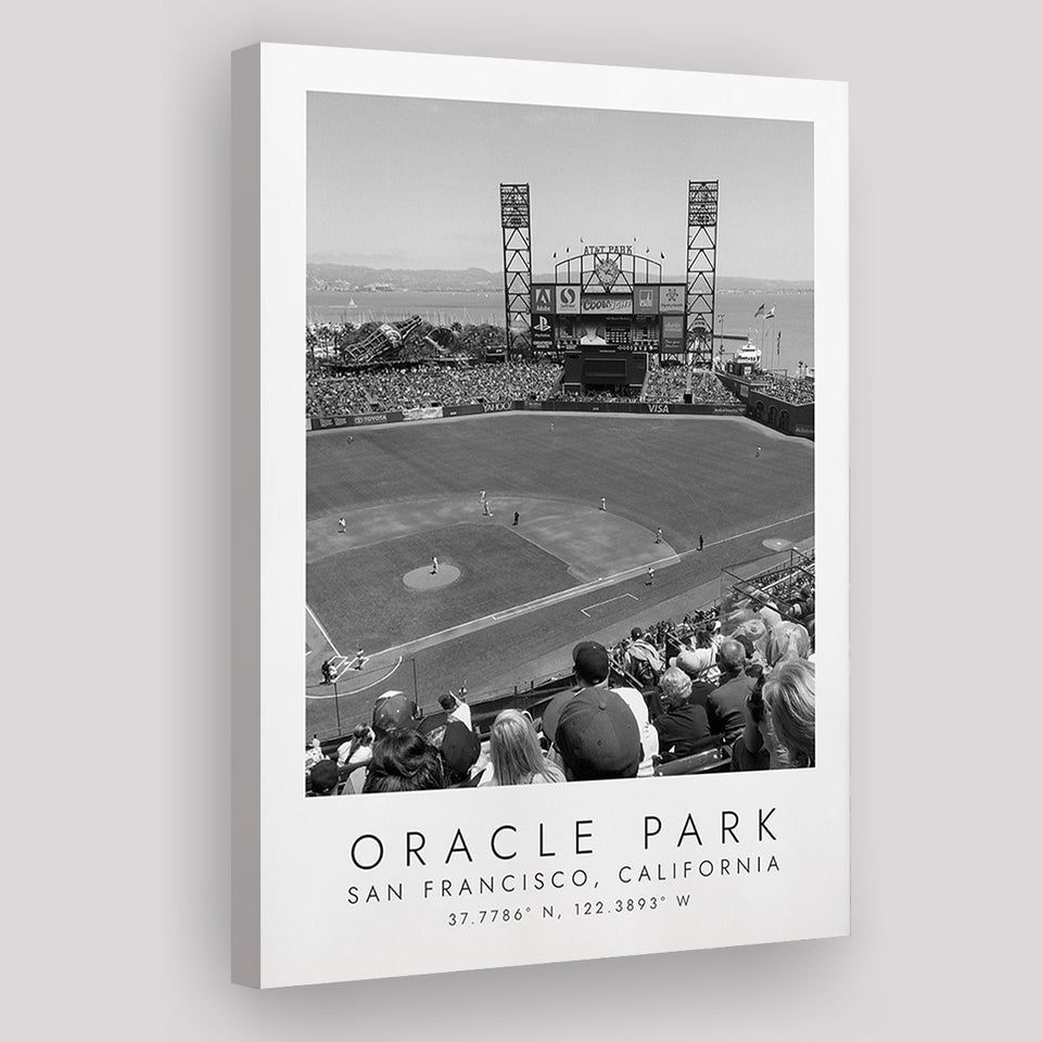 Oracle Park San Francisco Giants Baseball Lovers Black And White Art Canvas Prints Wall Art Home Decor