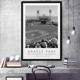 Oracle Park San Francisco Giants Baseball Lovers Black And White Art Framed Art Prints Wall Art Decor, Framed Picture