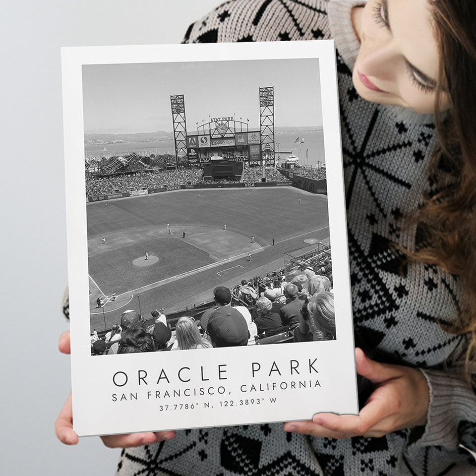 Oracle Park San Francisco Giants Baseball Lovers Black And White Art Canvas Prints Wall Art Home Decor