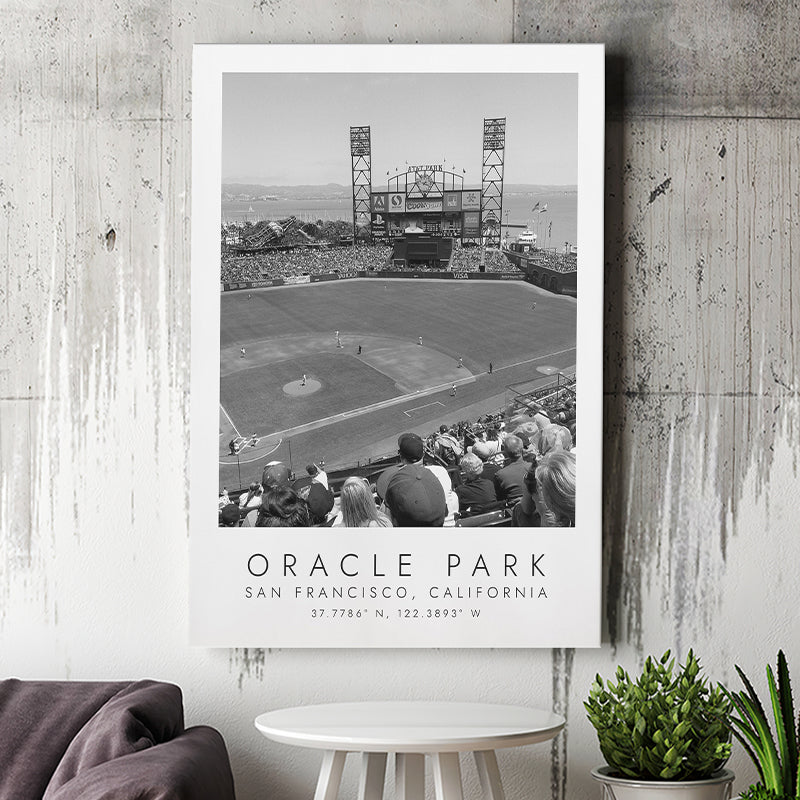 Oracle Park San Francisco Giants Baseball Lovers Black And White Art Canvas Prints Wall Art Home Decor