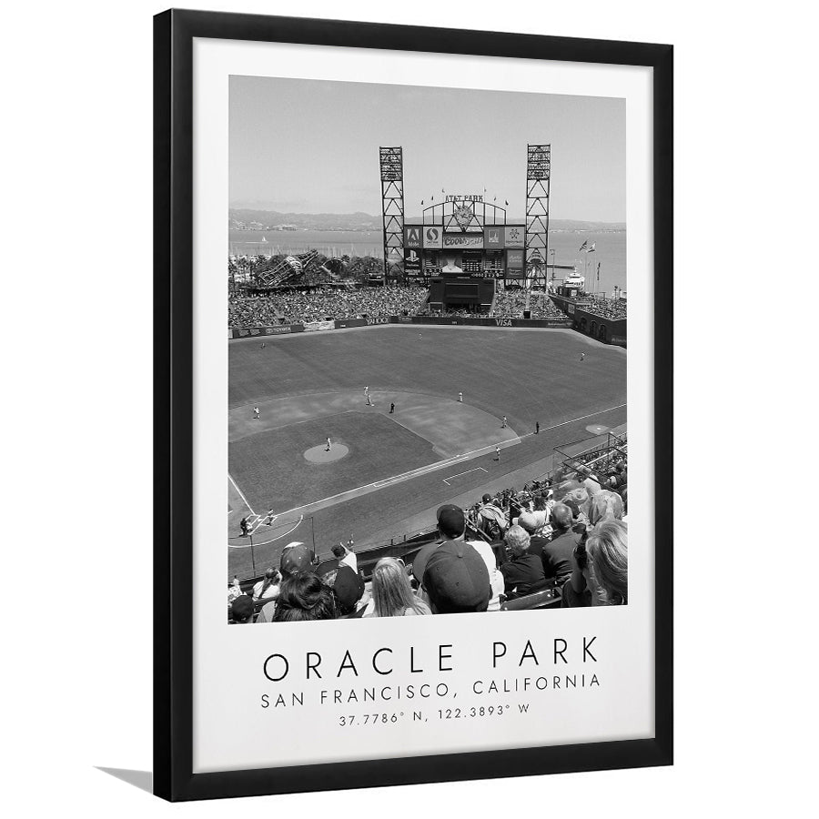 Oracle Park San Francisco Giants Baseball Lovers Black And White Art Framed Art Prints Wall Art Decor, Framed Picture