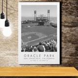 Oracle Park San Francisco Giants Baseball Lovers Black And White Art Canvas Prints Wall Art Home Decor