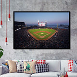 Oracle Park at Night, Stadium Canvas, Sport Art, Gift for him, Framed Art Prints Wall Art Decor, Framed Picture