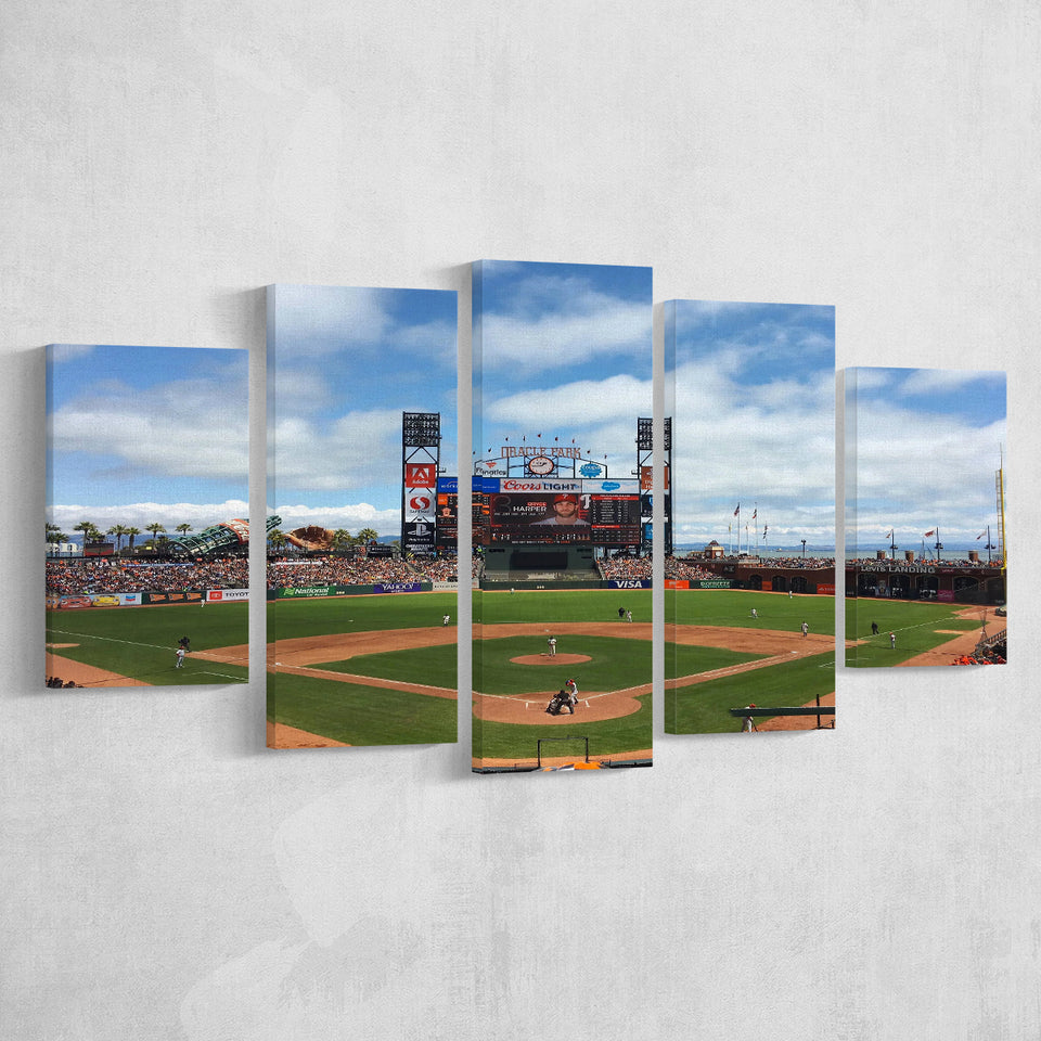 Oracle or att Park, Stadium Canvas, Sport Art, Large Canvas, Multi Panels, Canvas Prints Wall Art Decor