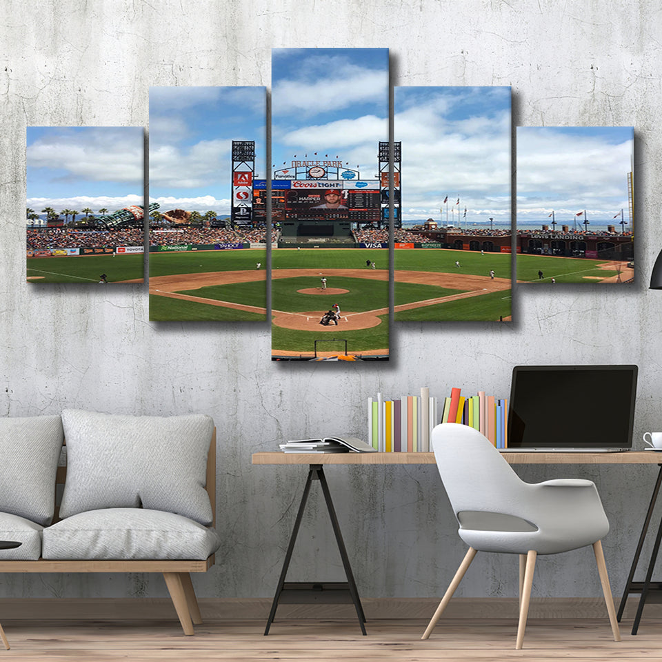 Oracle or att Park, Stadium Canvas, Sport Art, Large Canvas, Multi Panels, Canvas Prints Wall Art Decor