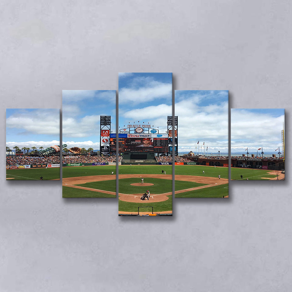 Oracle or att Park, Stadium Canvas, Sport Art, Large Canvas, Multi Panels, Canvas Prints Wall Art Decor
