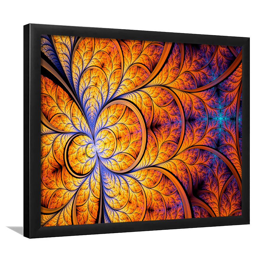 Orange Fractal Abstract Fractal Print Extra Framed Art Prints Wall Decor - Painting Art,Framed Picture,For Sale, Ready to hang