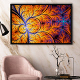 Orange Fractal Abstract Fractal Framed Canvas Prints Wall Art Home Decor - Painting Canvas, Black Frame, Framed Picture
