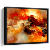 Orange Marble Abstract Framed Canvas Prints Wall Art Decor, Framed Picture, Floating Frame