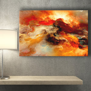 Orange Marble Abstract Canvas Prints Wall Art Decor - Painting Canvas,Home Decor, Ready to Hang