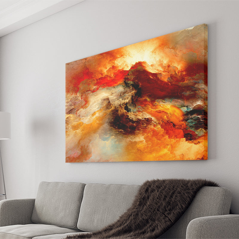 Orange Marble Abstract Canvas Prints Wall Art Decor - Painting Canvas,Home Decor, Ready to Hang
