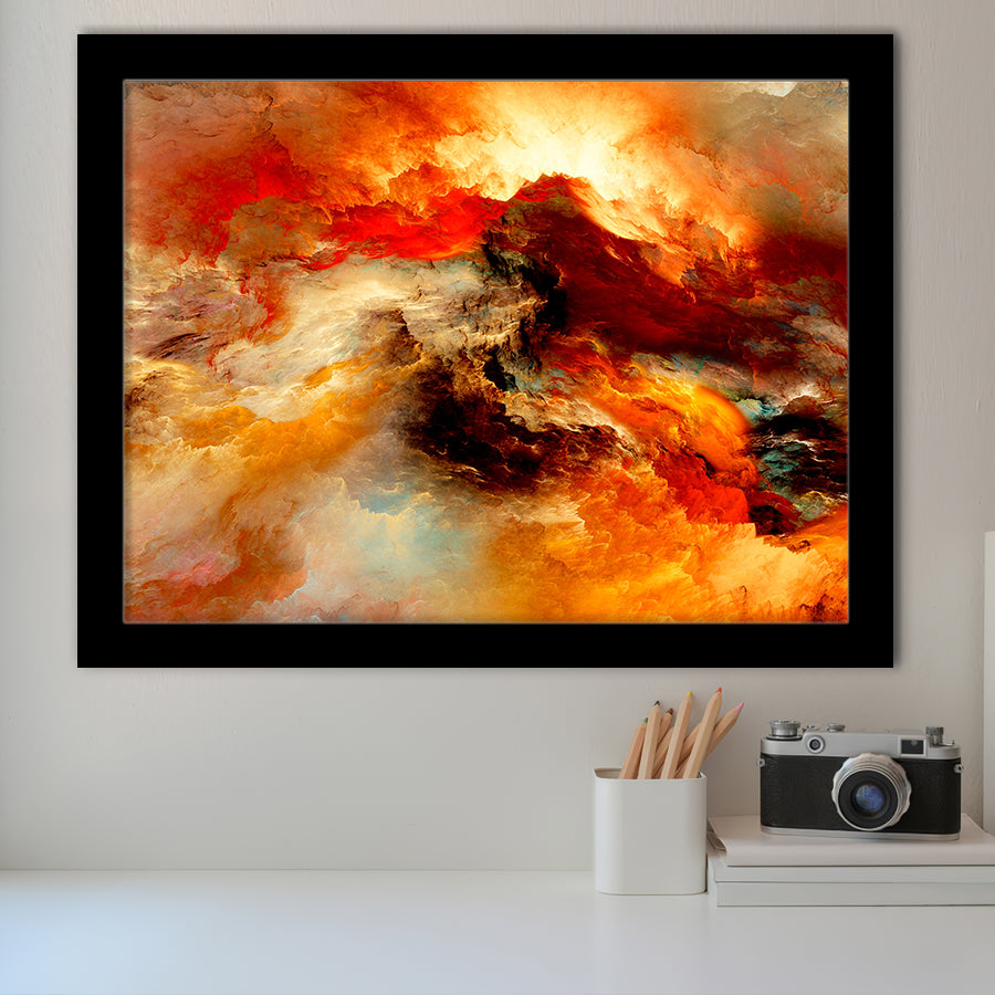 Orange Marble Abstract Framed Art Prints Wall Art Decor, Framed Picture, Home Decor