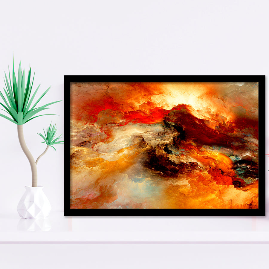 Orange Marble Abstract Framed Art Prints Wall Art Decor, Framed Picture, Home Decor