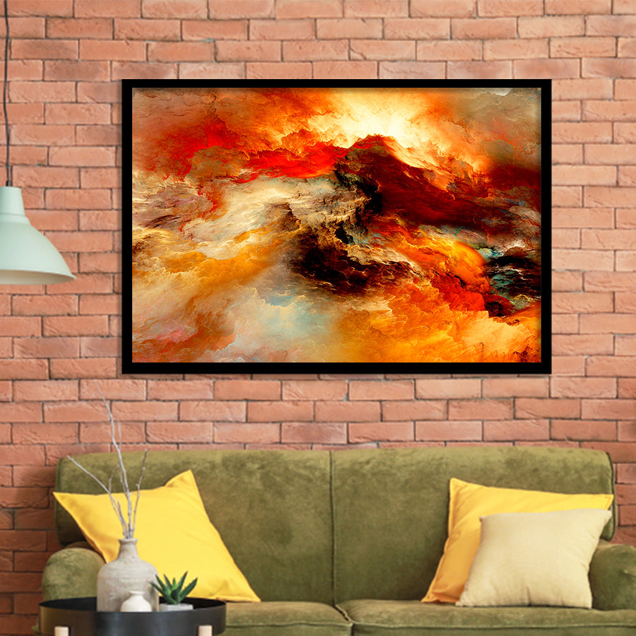Orange Marble Abstract Framed Art Prints Wall Art Decor, Framed Picture, Home Decor