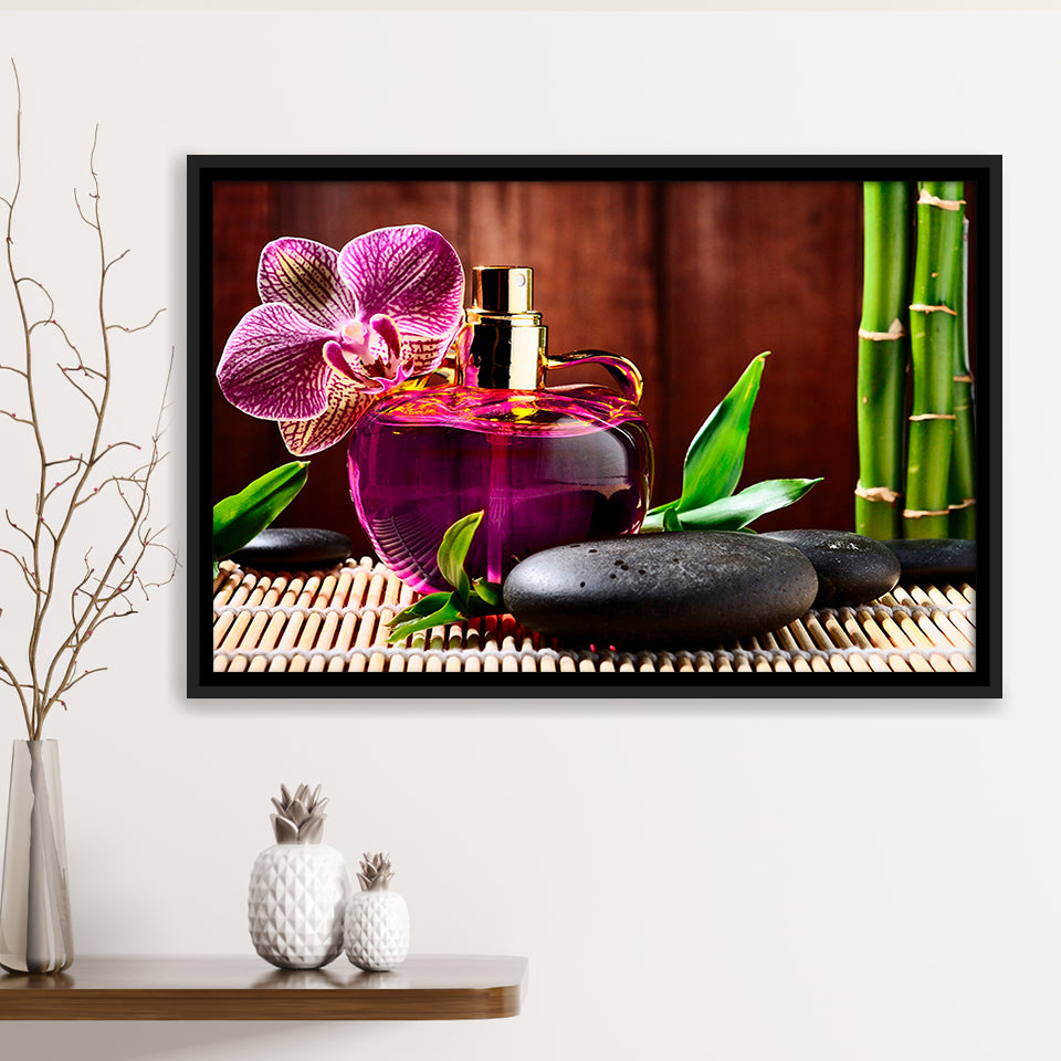 Orchid Flowers Spa Framed Canvas Prints Wall Art Decor, Framed Picture, Floating Frame