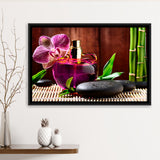 Orchid Flowers Spa Framed Canvas Prints Wall Art Decor, Framed Picture, Floating Frame