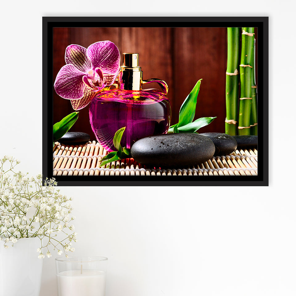 Orchid Flowers Spa Framed Canvas Prints Wall Art Decor, Framed Picture, Floating Frame