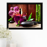 Orchid Flowers Spa Framed Canvas Prints Wall Art Decor, Framed Picture, Floating Frame