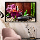 Orchid Flowers Spa Framed Canvas Prints Wall Art Decor, Framed Picture, Floating Frame