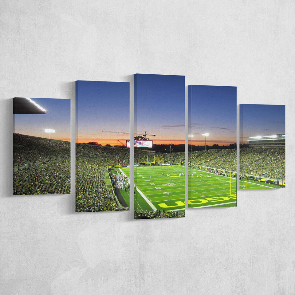 Oregon Ducks Stadium Canvas Prints Autzen Stadium Wall Art American,Multi Panels,Sport Stadium Art Prints, Fan Gift