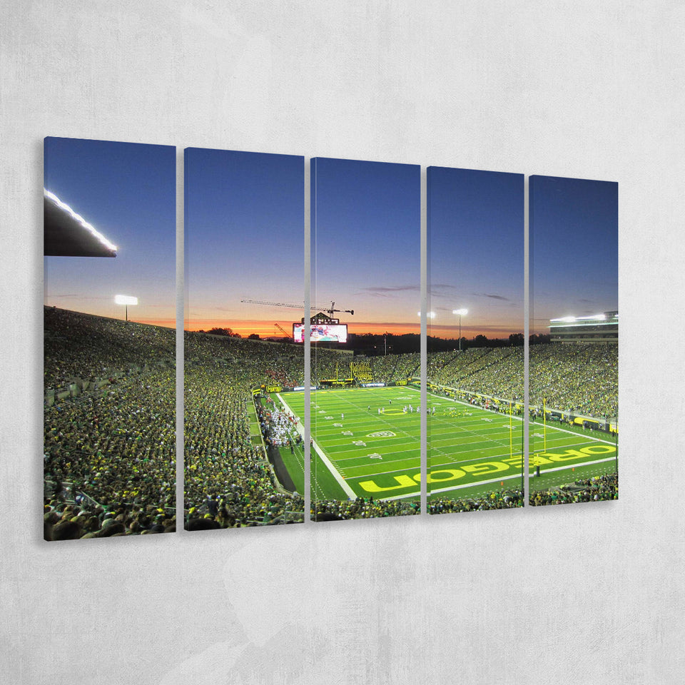 Oregon Ducks Stadium Canvas Prints Autzen Stadium Wall Art American,Multi Panels B,Sport Stadium Art Prints, Fan Gift