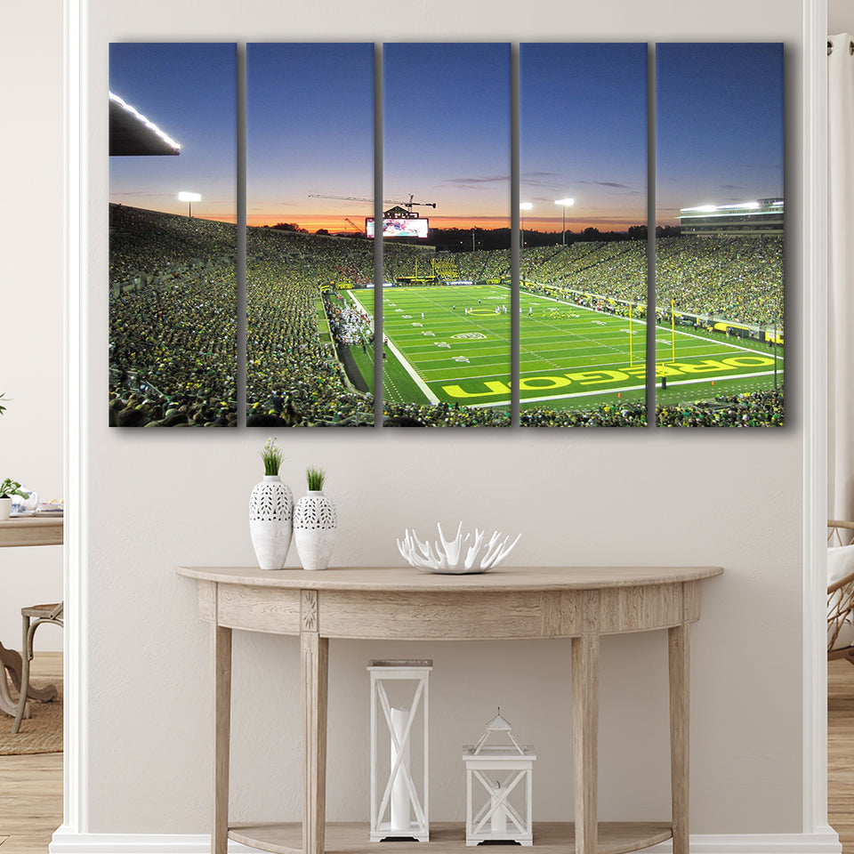 Oregon Ducks Stadium Canvas Prints Autzen Stadium Wall Art American,Multi Panels B,Sport Stadium Art Prints, Fan Gift