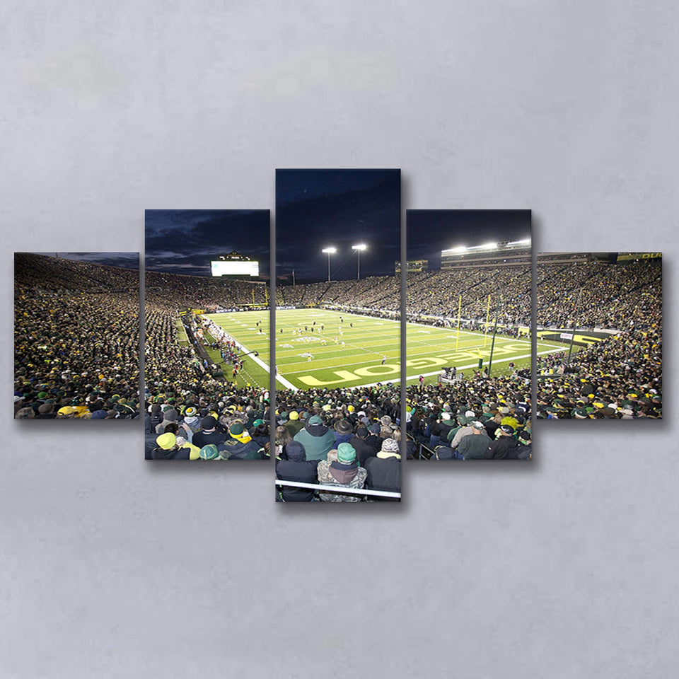 Oregon Ducks Wall Art Autzen Stadium Canvas Prints American,Multi Panels,Sport Stadium Art Prints, Fan Gift
