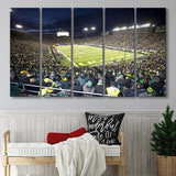 Oregon Ducks Wall Art Autzen Stadium Canvas Prints American,Multi Panels B,Sport Stadium Art Prints, Fan Gift