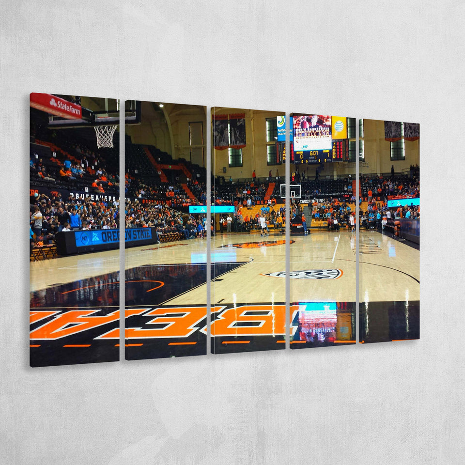 Oregon State Beavers Stadium Canvas Prints Gill Coliseum Wall Art,Multi Panels B,Sport Stadium Art Prints, Fan Gift