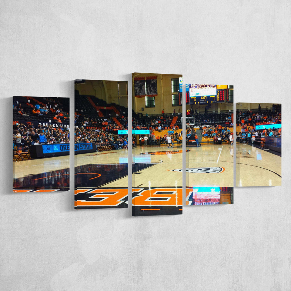 Oregon State Beavers Stadium Canvas Prints Gill Coliseum Wall Art,Multi Panels,Sport Stadium Art Prints, Fan Gift