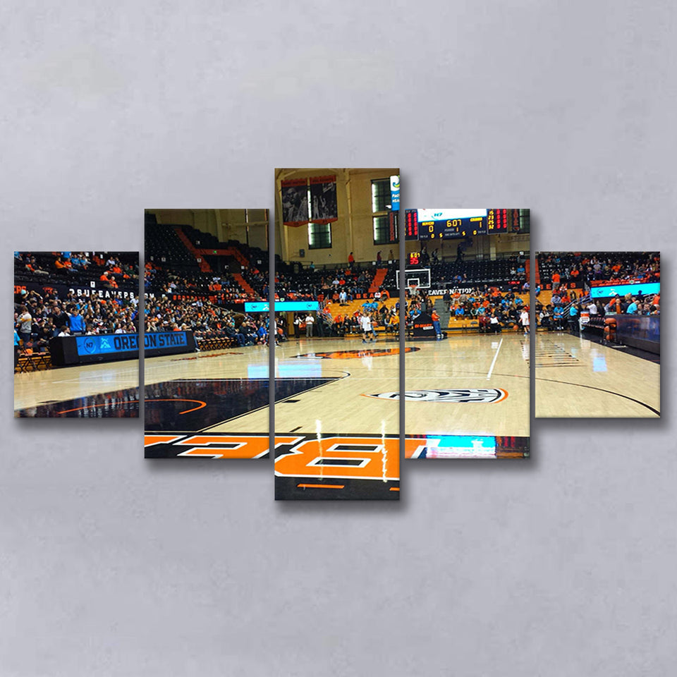Oregon State Beavers Stadium Canvas Prints Gill Coliseum Wall Art,Multi Panels,Sport Stadium Art Prints, Fan Gift